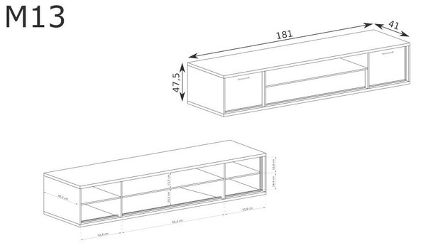 Mediolan M-13 tv állvány, hikora fa