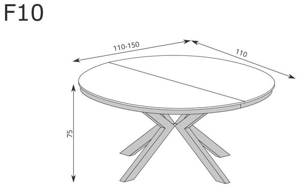 Fonti F-10 modern kinyitható asztal (110-150 cm), karamell tölgy