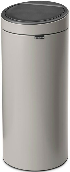Brabantia Touch Bin New Soft-Touch nyomófedeles hulladékgyűjtő belső tartállyal, kerek, 30L - G méret, acél, hamvasszürke - 254963