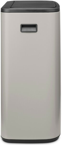 Brabantia Bo Touch Bin nyomófedeles hulladékgyűjtő XXL, padlón álló, műanyag tartály, 2x30L - O méret, acél, hamvasszürke - 255045