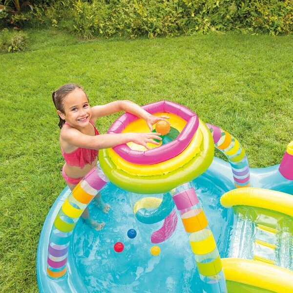 Intex 295x191x109cm felfújható Gyerekmedence - Szivárvány (56137NP) - kék