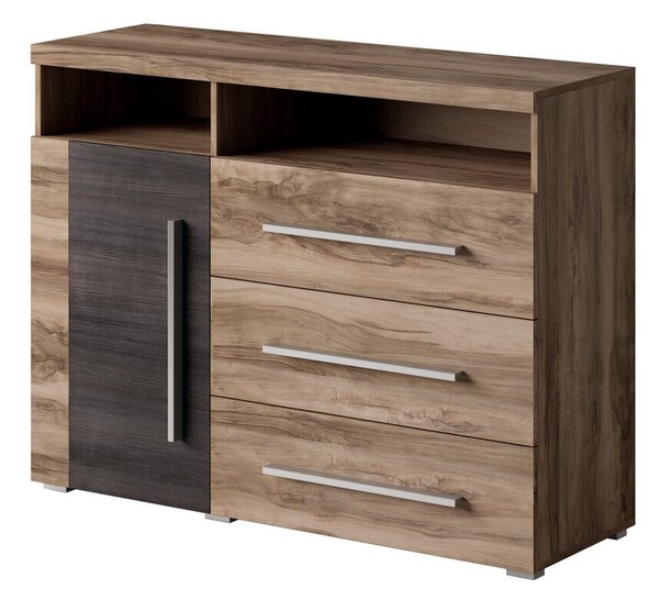 Komód Sorciro 102, Laminált forgácslap, 92x120x39cm, Sötét tölgy, Dió
