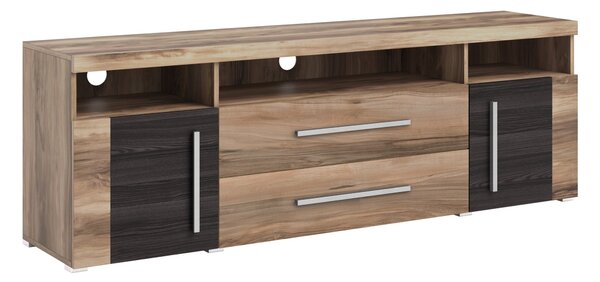 TV-állvány Sorciro 106, Laminált forgácslap, 60x182x40cm, Sötét tölgy, Dió