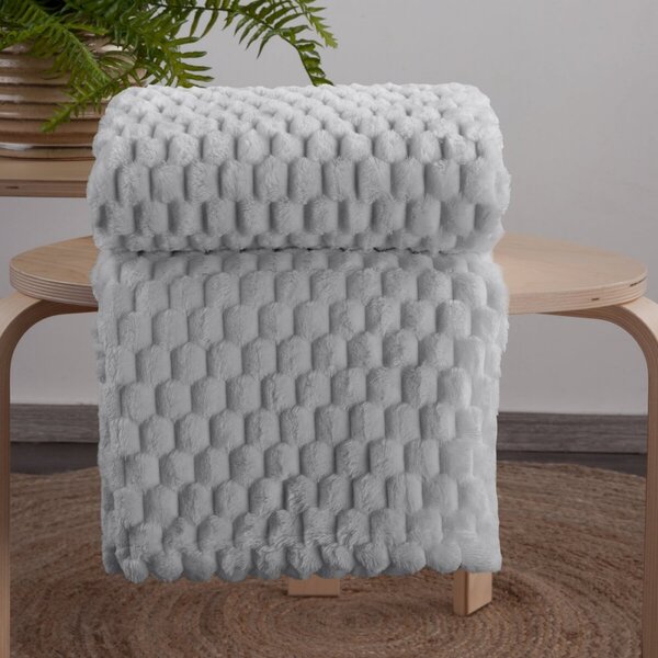 Vastag világosszürke takaró modern mintával Szélesség: 150 cm | Hossz: 200 cm