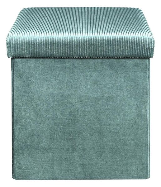 Összecsukható tárolós puff, bársony 38x38 cm, menta - CLOE