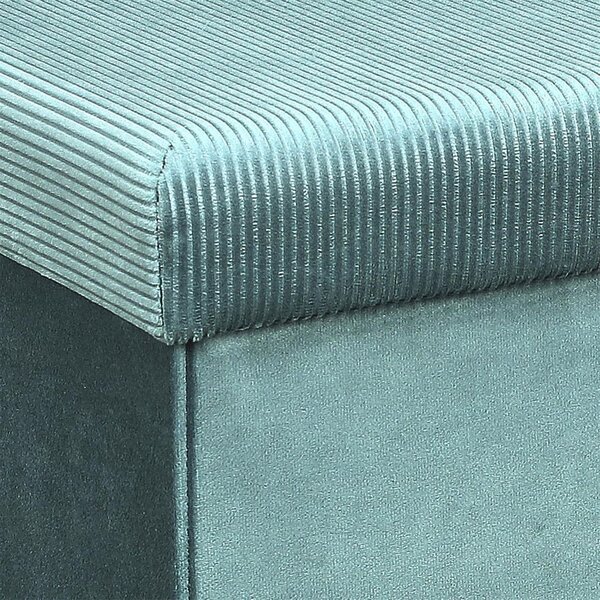 Összecsukható tárolós puff, bársony 38x38 cm, menta - CLOE