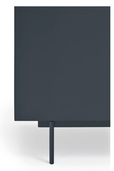 Antracitszürke-natúr színű magas komód tölgyfa dekorral 100x120 cm Otto – Teulat
