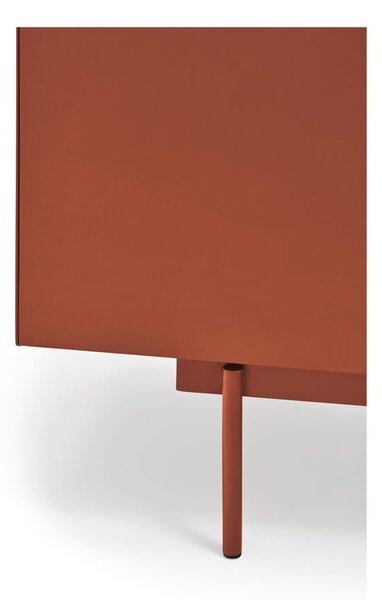 Téglavörös-natúr színű TV-állvány tölgyfa dekorral 180x45 cm Otto – Teulat