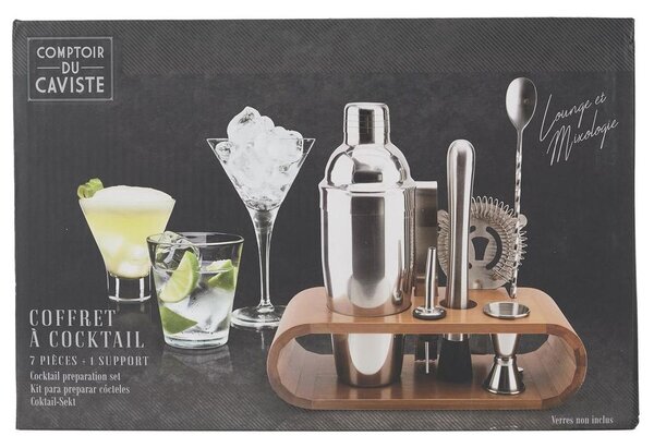 Koktél szett, 7 részes, állvánnyal - COCKTAIL