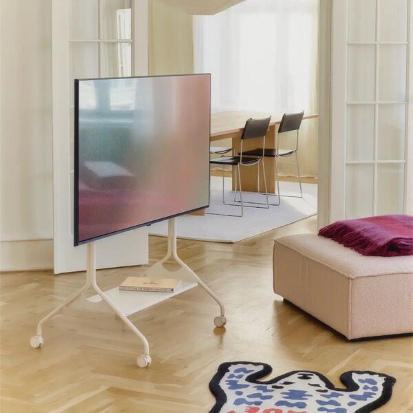 TV állvány polc, Moon Tray Shelf, kompatibilis a Moon Rollin' Pedestal TV állványokkal, 78 x 33 cm, elektrosztatikusan festett rozsdamentes acél, ideális dekorációkhoz, hubokhoz, konzolokhoz