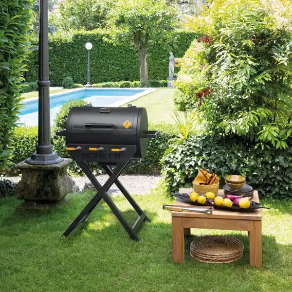 Gázgrill beépített hőmérővel, Boretti, ADDIZIO, antracit
