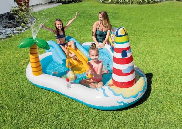 Intex Fishing Fun felfújható Gyerekmedence 218x188x99cm - Tengerpart (57162NP)