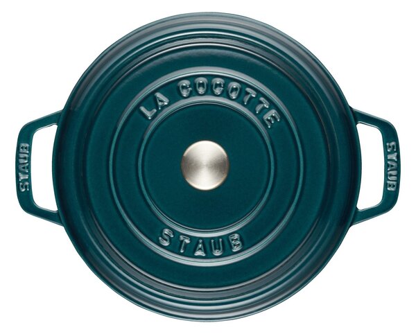 Staub La Cocotte Öntöttvas lábas fedővel 24cm - Óceánkék