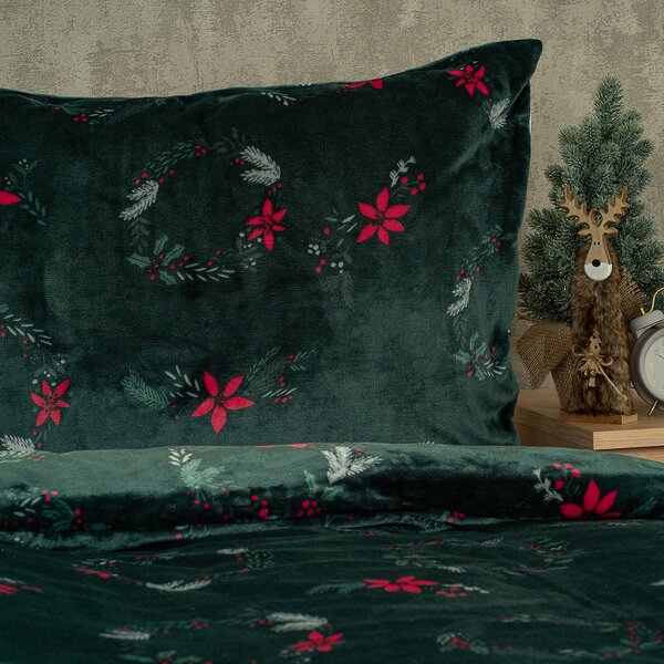 4Home Poinsettia mikroflanel ágyneműhuzat, 140 x 220 cm, 70 x 90 cm, 140 x 220 cm, 70 x 90 cm