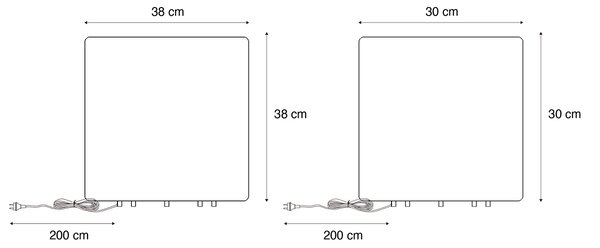 2 db-os kültéri állólámpa szett fehér 30 és 38 cm négyzet alakú IP44 - Nura