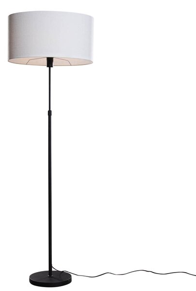 Állólámpa fekete ovális fehér lenvászon lámpabúrával 50 cm - Parte