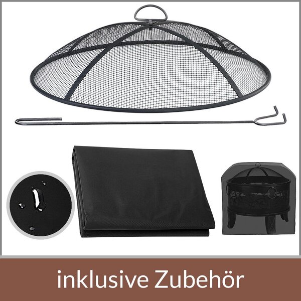 Tűztál, acél, 66 cm átmérő, antik stílusú