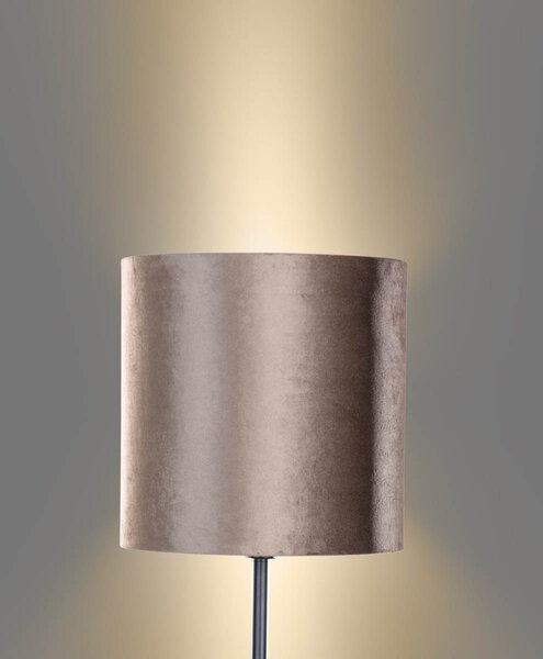 Állólámpa fekete színű, barna bársony lámpabúrával, 40 cm - Simplo