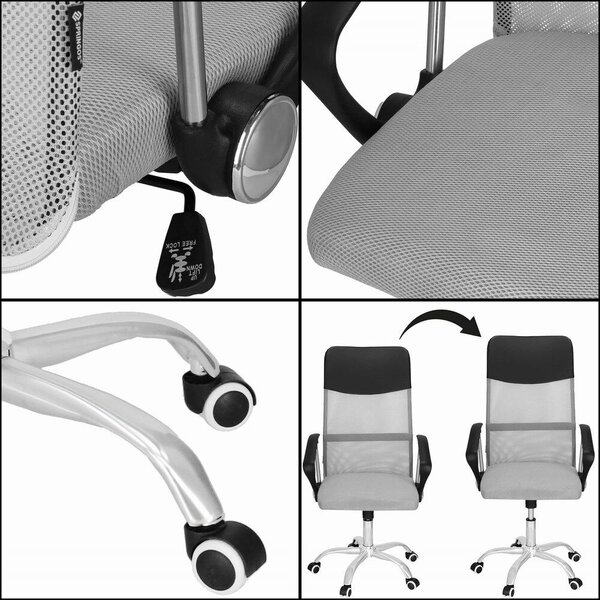Springos Ergonomikus irodai forgószék, max 120kg- Szürke