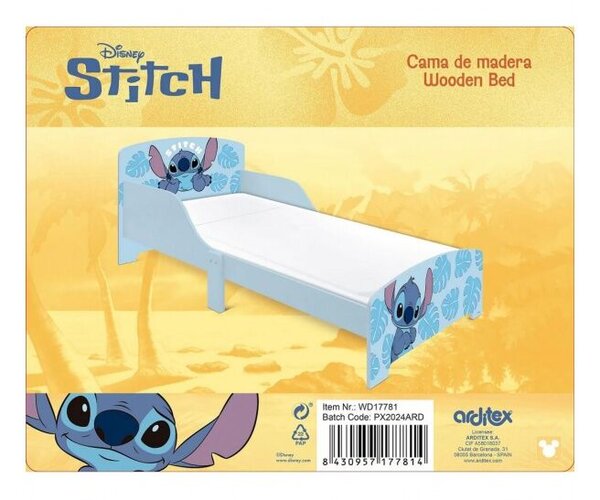 Lilo & Stitch gyermekfaágy 77×143×60 cm – 70×140 cm-es matracra való rácsos alappal, WD17781