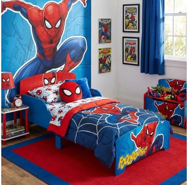 Spiderman gyermekfaágy 77×143×60 cm – 70×140 cm-es matracra való rácsos alvófelülettel, SM17776