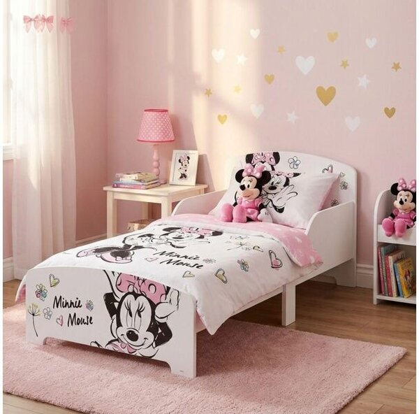 Minnie Mouse gyermekfaágy 77×143×60 cm – 70×140 cm-es matracra való rácsos alappal, WD17779