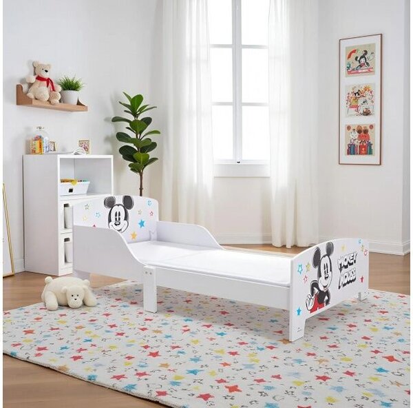 Mickey Mouse gyermekfaágy 77×143×60 cm – 70×140 cm-es matracra való rácsos alvófelülettel, WD17780