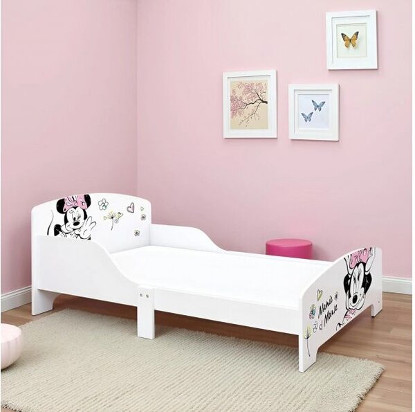 Minnie Mouse gyermekfaágy 77×143×60 cm – 70×140 cm-es matracra való rácsos alappal, WD17779