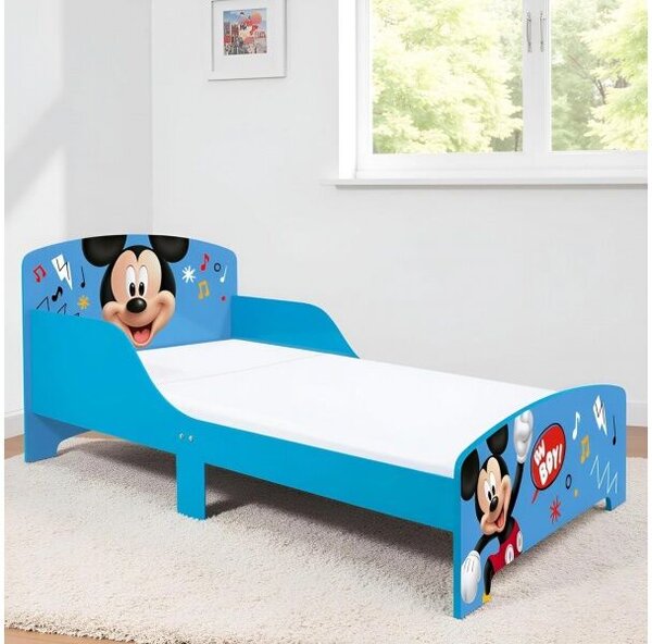 Mickey Mouse gyermekfaágy 77×143×60 cm – 70×140 cm-es matracra való rácsos alvófelülettel, WD17778