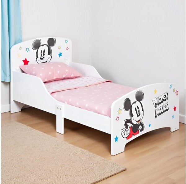 Mickey Mouse gyermekfaágy 77×143×60 cm – 70×140 cm-es matracra való rácsos alvófelülettel, WD17780