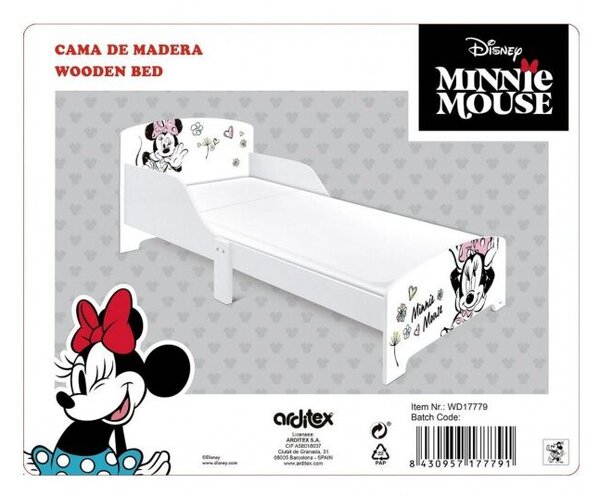 Minnie Mouse gyermekfaágy 77×143×60 cm – 70×140 cm-es matracra való rácsos alappal, WD17779