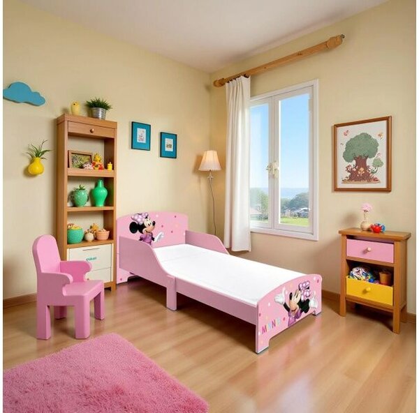 Minnie Mouse gyermekfaágy 77×143×60 cm – 70×140 cm-es matracra való rácsos alappal, WD17777