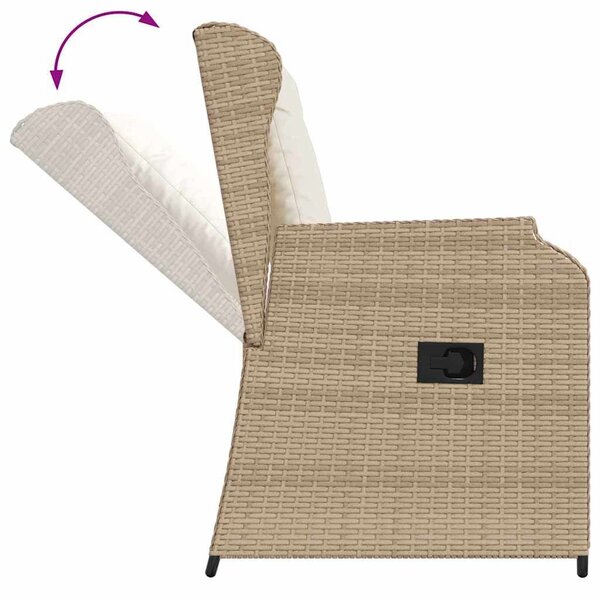 VidaXL Kerti pad 2 db Bézs polirattan