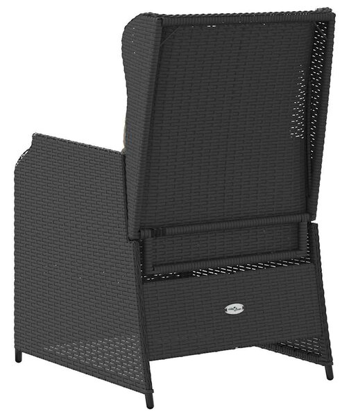 VidaXL Kerti pad 2 db Fekete polirattan