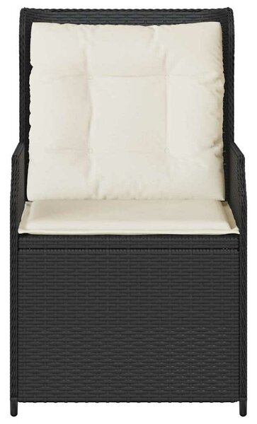 VidaXL Kerti pad 2 db Fekete polirattan