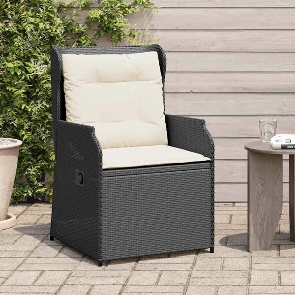 VidaXL Kerti pad 2 db Fekete polirattan
