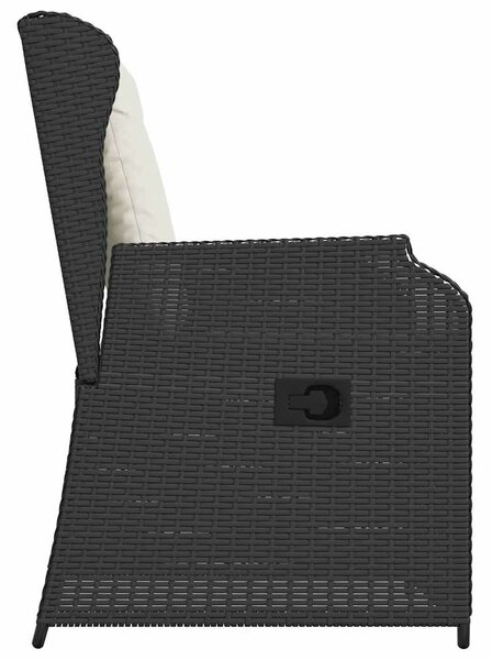 VidaXL Kerti pad 2 db Fekete polirattan