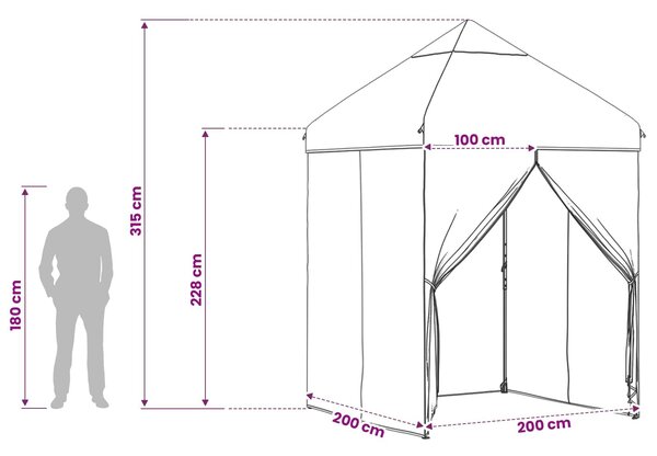 VidaXL Pop-up pavilon 4 oldalfalattal 2 x 2 m Kék terepmintás