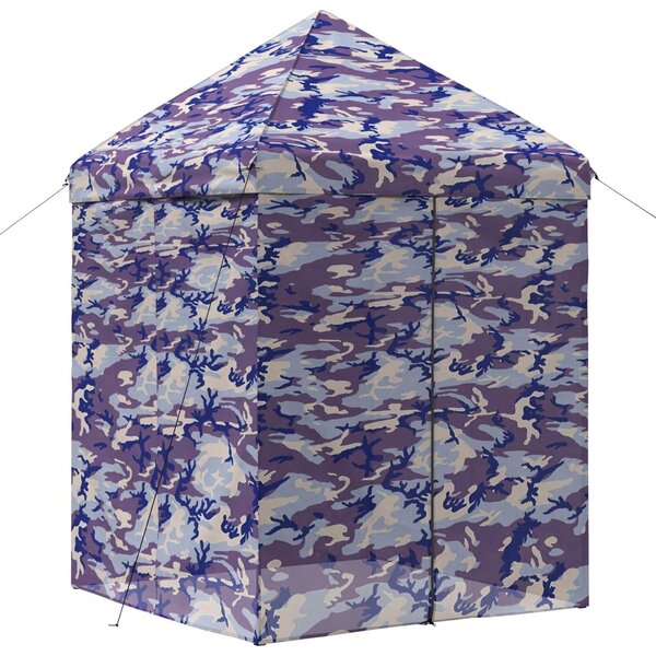 VidaXL Pop-up pavilon 4 oldalfalattal 2 x 2 m Kék terepmintás