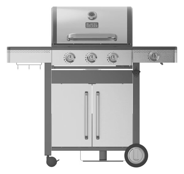 Black+Decker BXOG12950E Kerti Gázgrill 3 égős - Ezüst / Fekete