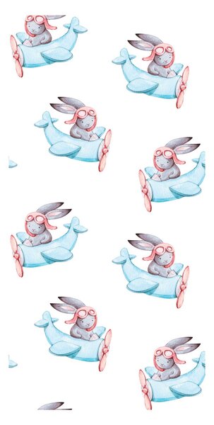 Tapéta - Nyuszi pilóták, kék repülők