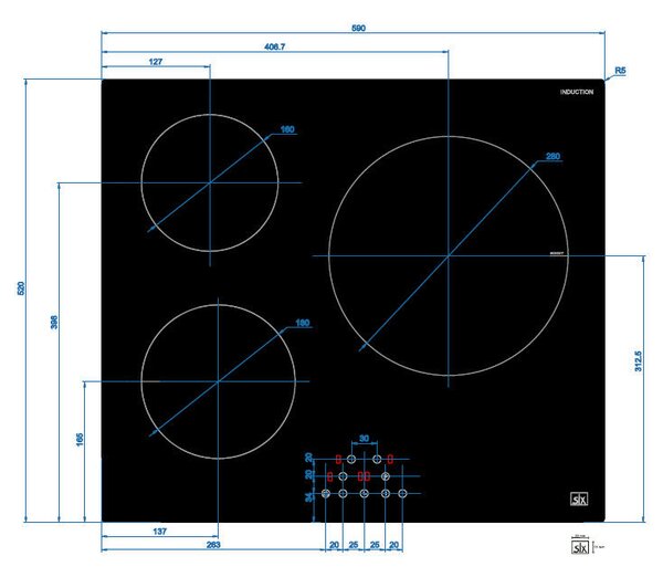 SLX 5IF-3SB indukciós főzőlap