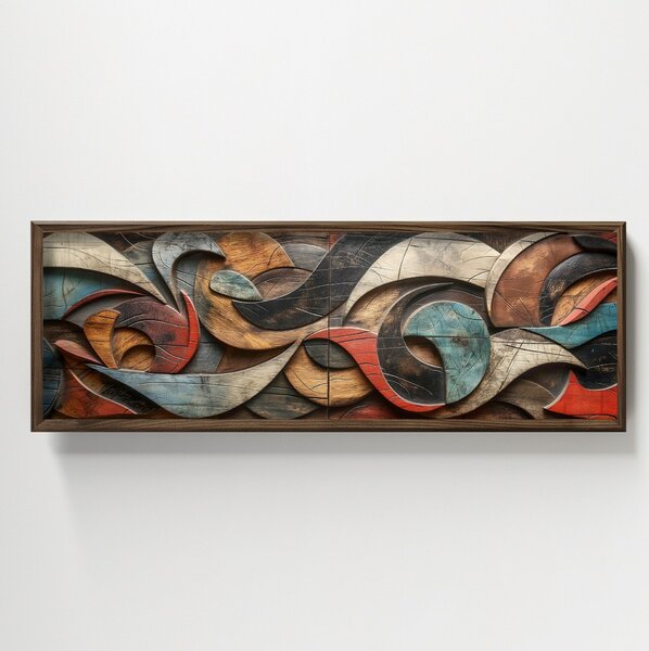 Wallity Dekoratív Keretezett MDF Festmény Többszínű HUM009