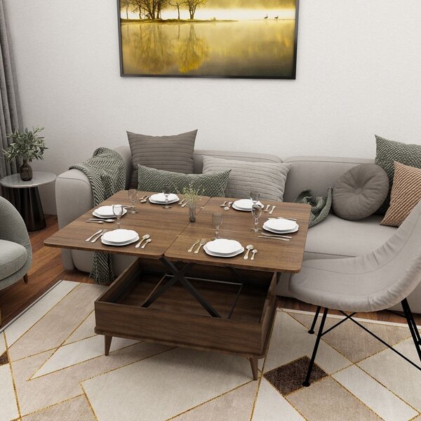 Hanah Home Dohányzóasztal Walnut Dy Ada - Diófa