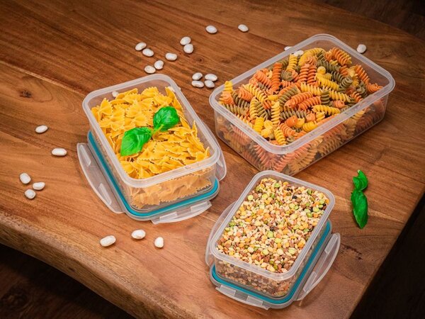 Ételhordó MagicHome Lunchbox set 04x3 0,50/1,00/1,50 lit, készlet 3 db, tégla alakú, Clip