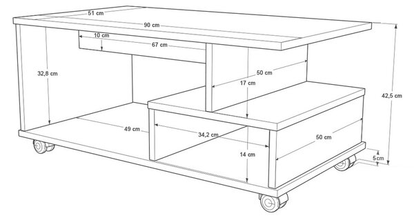 Hanah Home Coffee Table Oak MIN9-S
