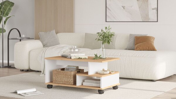 Hanah Home Coffee Table Oak White MIN9-SW
