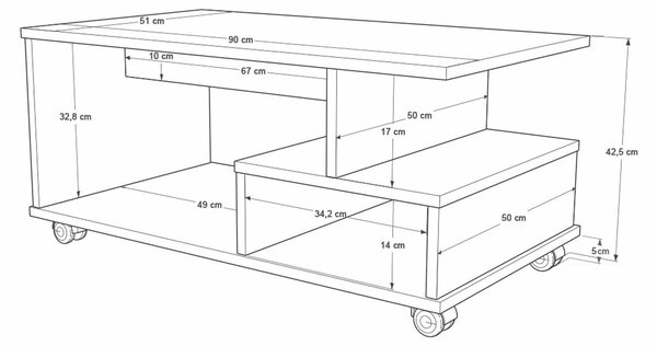 Hanah Home Dohányzóasztal Fehér MIN9-W