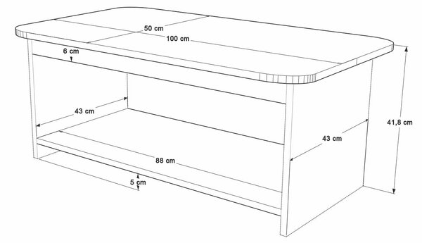 Hanah Home Coffee Table Cashmere Chb1-Kas