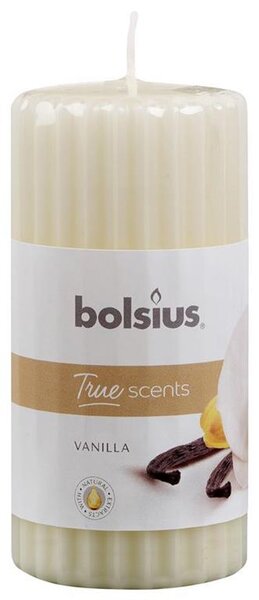 Gyertya Bolsius Pillar True Scents, 120/60 mm, henger alakú, illatos, vanília